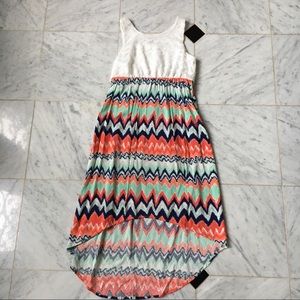 Girls High-Low Chevron Dress